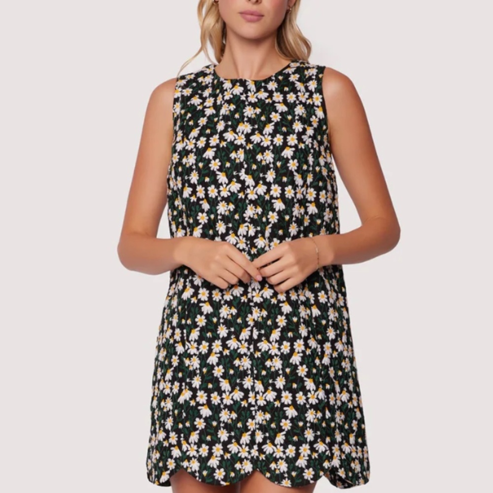 NWT Lost + Wander Black White Floral Chamomile Shift Mini Dress Tuckernuck Sz M